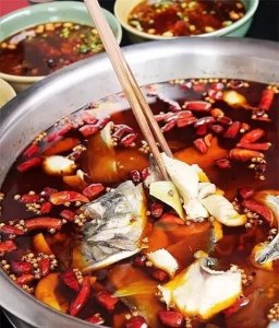 麻辣肥肠鱼一种是用野山椒、泡椒等作为主要的调味料，经炒制再掺鲜汤煮出味